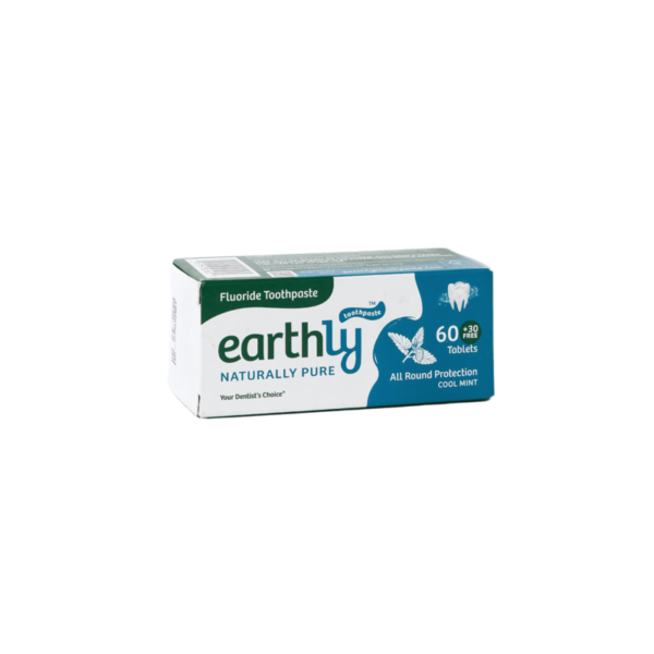 Earthly All Round Protection Cool Mint Fluoride Toothpaste 90 Tablets