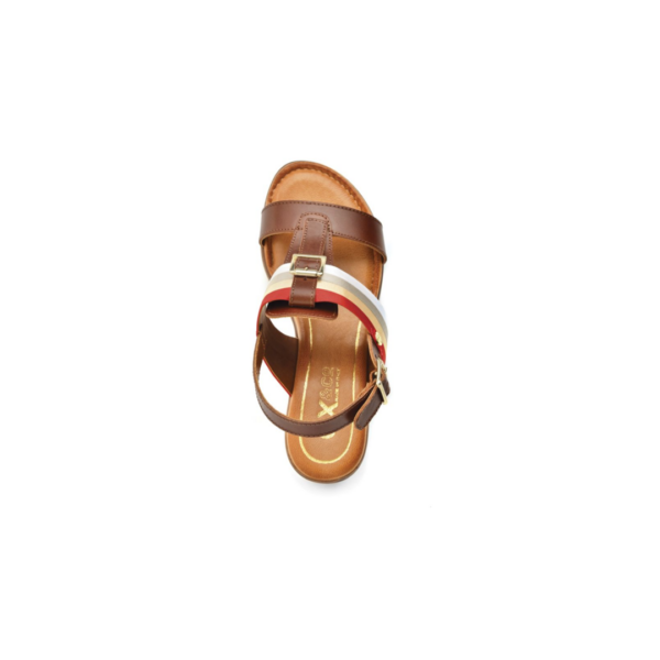 52293 Medium Heel Sling Back Buckle Detail Sandal - Image 4