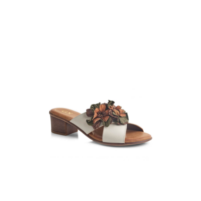 52295 Medium Heel Over Flower Mule