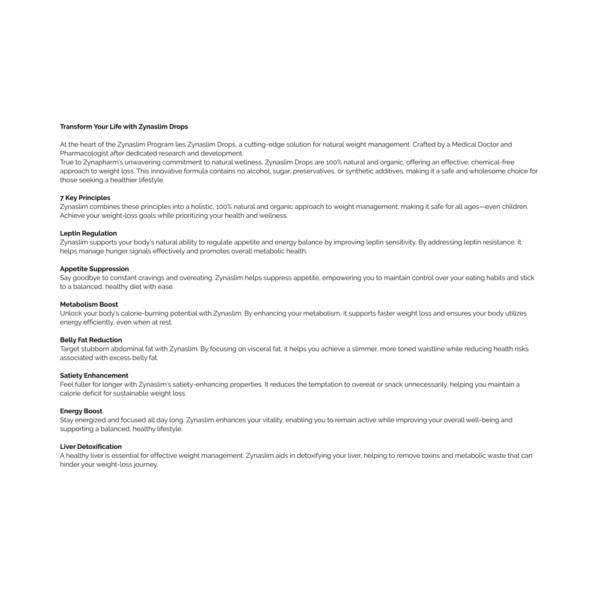 Zynaslim Weight Loss Program - Image 3