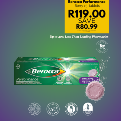 Berocca Mixed Berry Effervescent – 15 Tablets